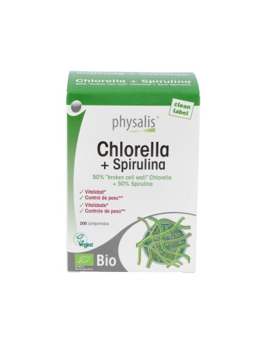 Chlorella y espirulina bio 200 comprimidos Physalis