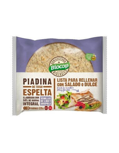 Piadina Trigo Espelta Lino Amapola Biocop 225 G