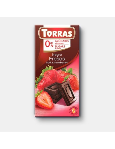 Chocolate Negro Con Fresa 75 Gr de Torras