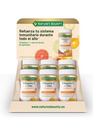 Expositor Vitamina C + Zinc 60 Gummies(6 Uds) de Nature´S  B