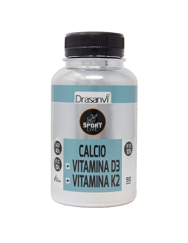 Calcio Vitamina D3+K2 90 Comprimidos Sport Live Drasanvi