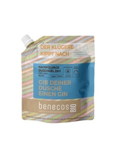 Gel De Baño 2En 1 Ginebra 500 Ml Recarga Bio Vegano Benecos