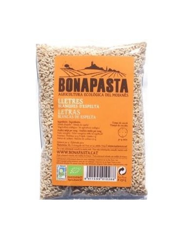 Letras De Espelta Blancas 250 gramos Eco de Bonapasta