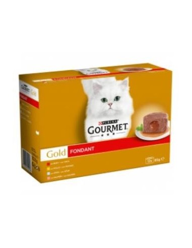 Gourmet Gold Fondant Buey Atun Salmon 12X85 Gramos Purina Vet