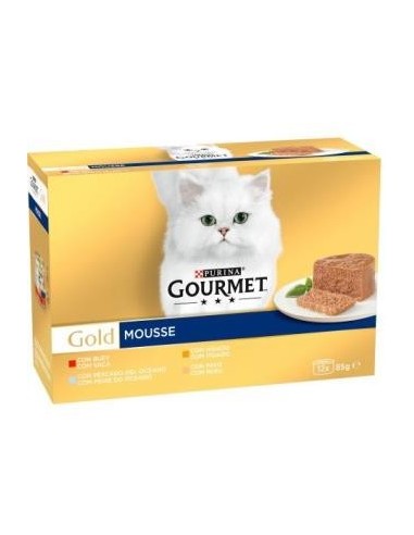 Gourmet Gold Mousse Surtido Caja 12X85 Gramos Purina Vet