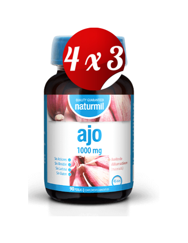 Pack 4x3 uds Ajo 1000 Mg Perlas 90 Capsulas De Dietmed