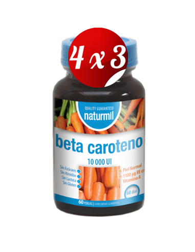 Pack 4x3 uds Betacaroteno 10.000 Ui Perlas 60 Capsulas De Dietmed