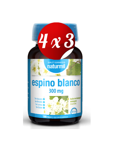 Pack 4x3 uds Espino Blanco 300 Mg Perlas 180 Capsulas De Dietmed