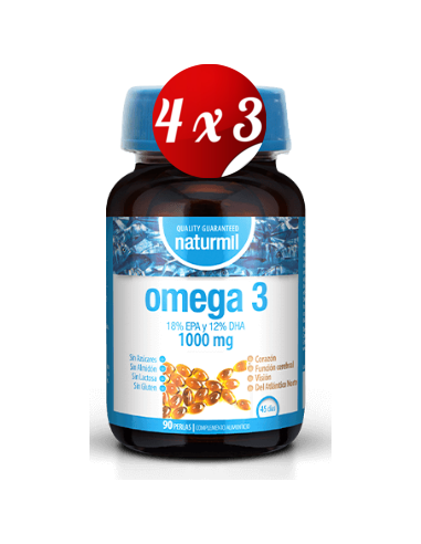 Pack 4x3 uds Ómega 3 1000 Mg 18/12 Perlas 90 Capsulas De Dietmed