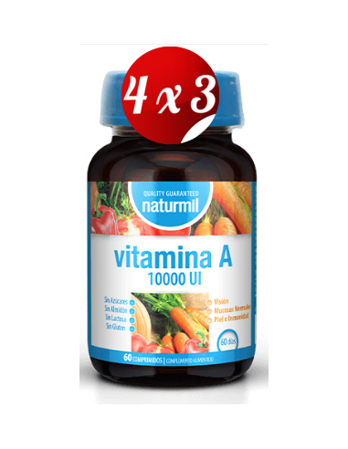 Pack 4x3 uds Vitamina A 10 000Ui  60 Comprimidos De Dietmed