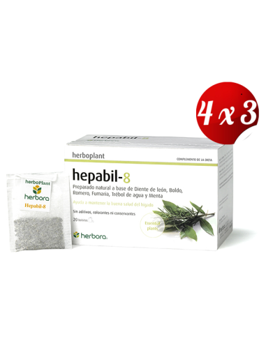 Pack 4x3 Hepabil-8 20 Filtros de Herbora