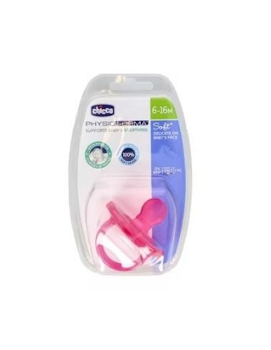 Chupete Physio Soft Silicona Anat Rosa 6-12 1Un Chicco