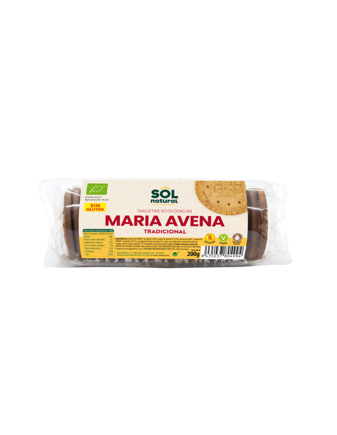 Solnatural Harina De Avena Sin Gluten Bio 500 G 400 g : :  Alimentación y bebidas
