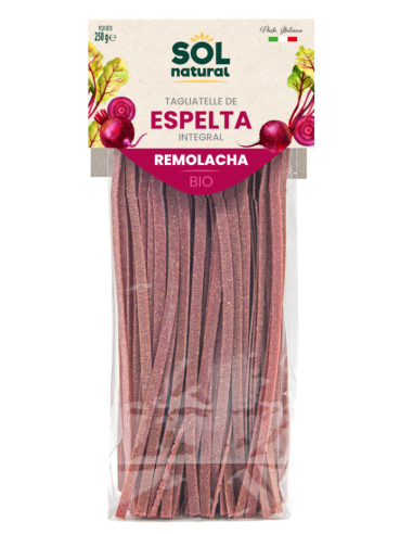 Tagliatelle De Espelta Integral Con Remolacha Bio 250 Gramos  Sol Natural