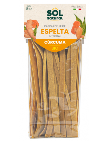 Papardelle De Espelta Integral Con Cúrcuma Bio 250 Gramos  Sol Natural