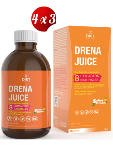 Pack 4x3 Drena Juice 500 Ml de Herbora