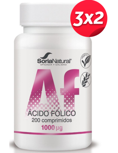 Soria Natural Acido fólico 1000 UG 200 Comprimidos.
