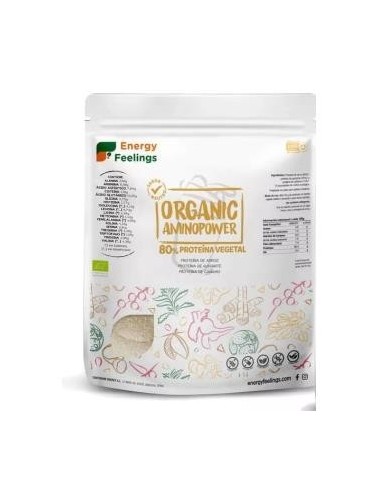 Organic Aminopower 80% Neutro 500 Gramos Eco Vegan Sg Energy Feelings