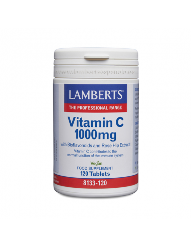 Vitamina C 1000 mg +  Bioflavonoides y Escaramujo 120 Tabs. de Lamberts