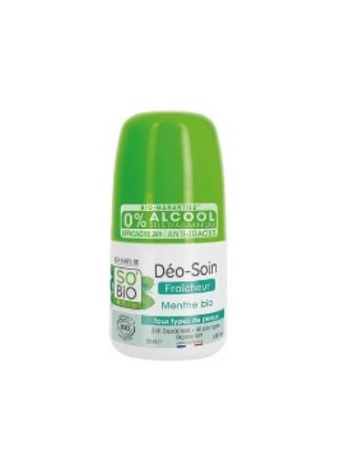 Desodorante Frescor 24H Menta Roll-On 50Ml. de So´Bio Etic