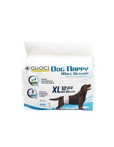 Dog Nappy Pañal Para Perro Macho Xl 60-85Cm 12Uds de Nayeco Vet