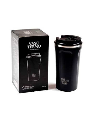 Vaso Termo Acero Inoxidable Negro 450Ml. Bbo19.Ne de Irisana