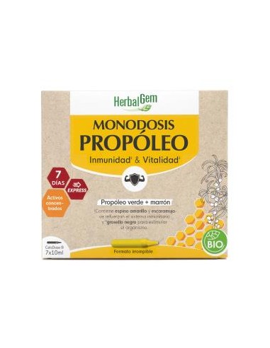 Propoleo Monodosis 7X10Ml. Bio de Herbalgem