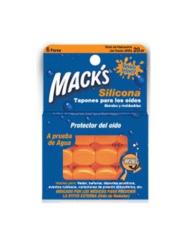 Tapon Oido Macks Silicona 12 Unidades Infantil de Mack´S