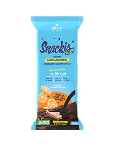 Pack 4x3 Caja 24 Uds 20 Gramos Snackis Choco Negro + Naranja de Herbora