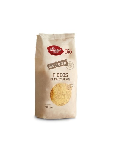 Fideos De Maiz Y Arroz Sin Gluten Bio 500 Gr De El Granero I