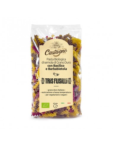 ESPIRALES DE TRIGO REMOLACHA Y ALBAHACA. 500 g de Castagno