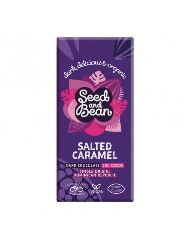 Chocolate Negro 58% con Caramelo salado 75 g de Seed&Bean