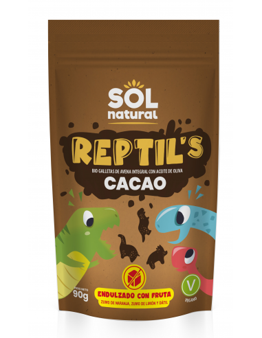 Reptil'S Cacao Galletas De Avena Y Fruta Bio 90 g  de Solnatural