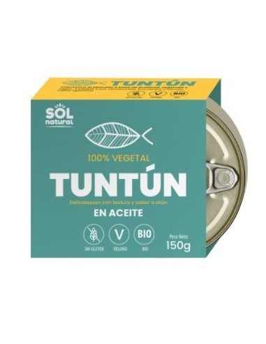 Pack 8 Uds. Tuntún Atún Vegano En Aceite Bio 150 g  de Solnatural