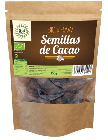 Pack 6 Uds. Cacao En Semillas Crudas Raw Bio 150 g  de Solnatural