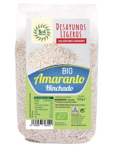 Pack 12 Uds. Amaranto Hinchado Bio 125 g  de Solnatural