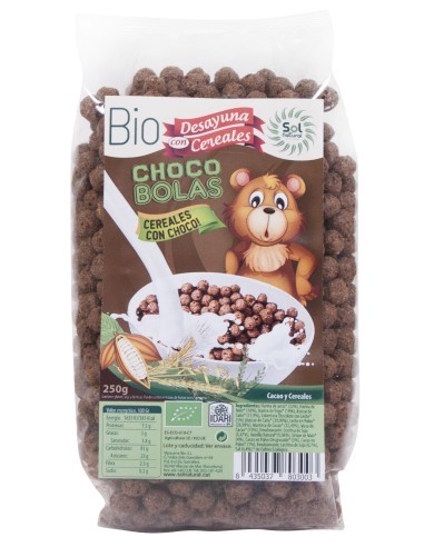 Pack 6 Uds. Choco Bolas Chocolate Bio 250 g  de Solnatural