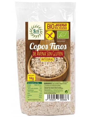 Pack 10 Uds. Copos Avena Finos S/Gluten Familiar Bio 1 Kg  de Solnatural