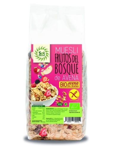 Pack 6 Uds. Muesli Avena Frutos Del Bosque Bio S/Gluten 425 g  de Solnatural