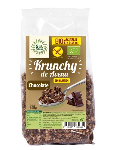 Pack 6 Uds. Krunchy Avena Sin Gluten Chocolate Bio 350 g  de Solnatural