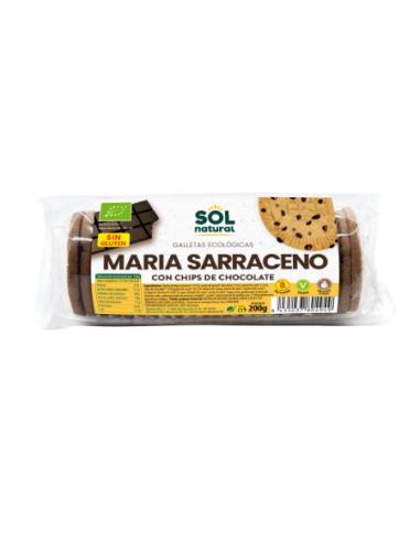 Pack 12 Uds. Marías Trigo Sarraceno Con Chips De Chocolate Bio 200 g  de Solnatural