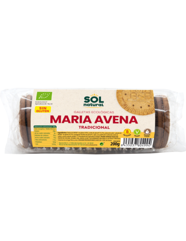 Pack 12 Uds. Marías Avena Sin Gluten Bio 200 g  de Solnatural