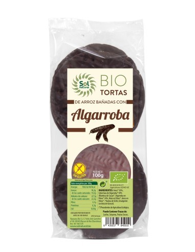 Pack 12 Uds. Tortas De Arroz Con Algarroba Bio 100 g  de Solnatural