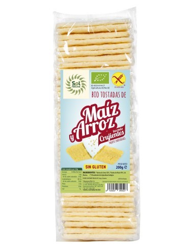 Pack 12 Uds. Tostadas De Maíz Y Arroz Bio Sin Gluten 200 g  de Solnatural