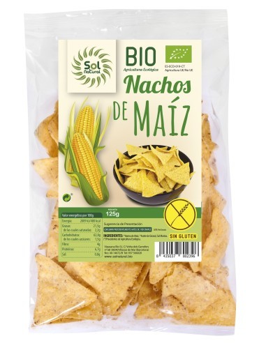 Pack 20 Uds. Nachos De Maíz Natural Sin Gluten Bio 125 g  de Solnatural