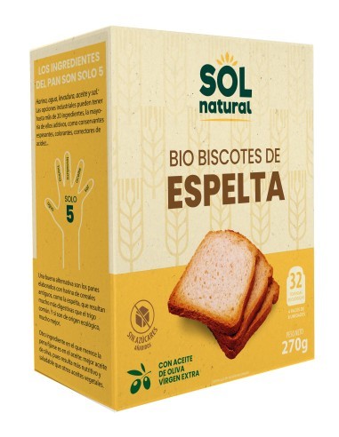 Pack 6 Uds. Biscotes De Espelta En Caja Bio 270 g  de Solnatural