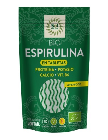 Pack 12 Uds. Espirulina En Tabletas Bio 200 Tabletas  de Solnatural