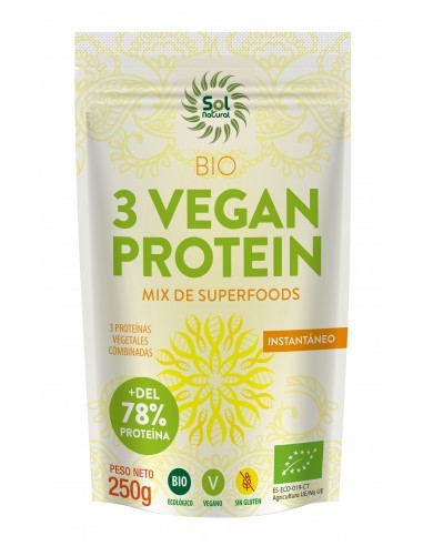 Pack 6 Uds. 3 Vegan Protein Bio 250 g  de Solnatural