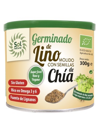 Pack 6 Uds. Germinado De Lino Molido Con Chía Bio 300 g  de Solnatural