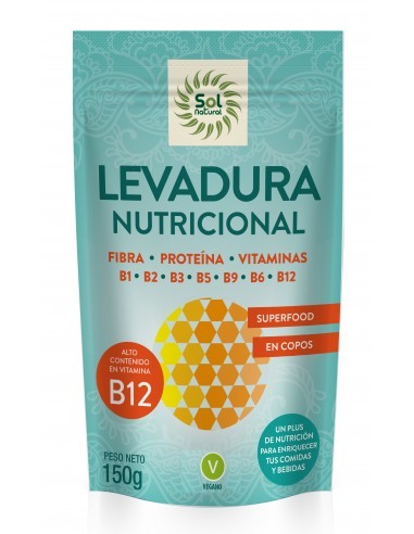 Pack 12 Uds. Levadura Nutricional Con Vitamina B-12 150 g  de Solnatural